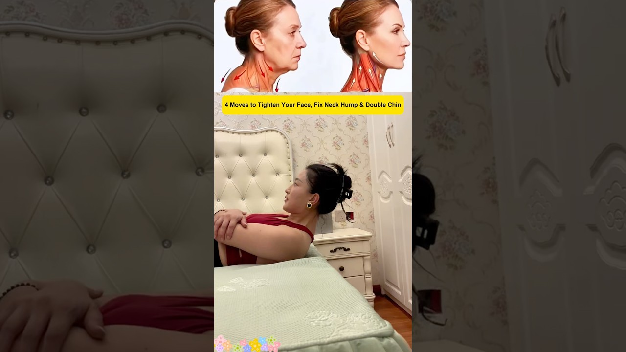 Do These 4 Bedtime Moves Daily to Improve Neck Posture, Reduce Neck Hump and Lift Your Face