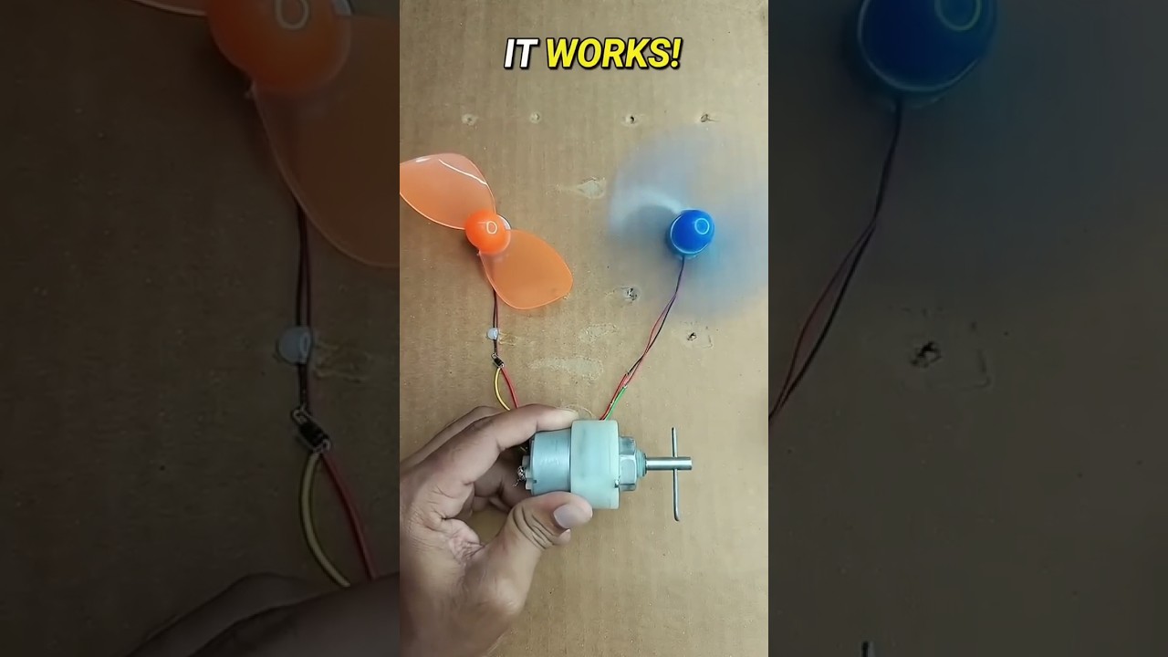 Can a 12V Gear Motor Power 2 DC Motor Fans? ⚡🔥 | DC Motor Generator #dcmotor #diy