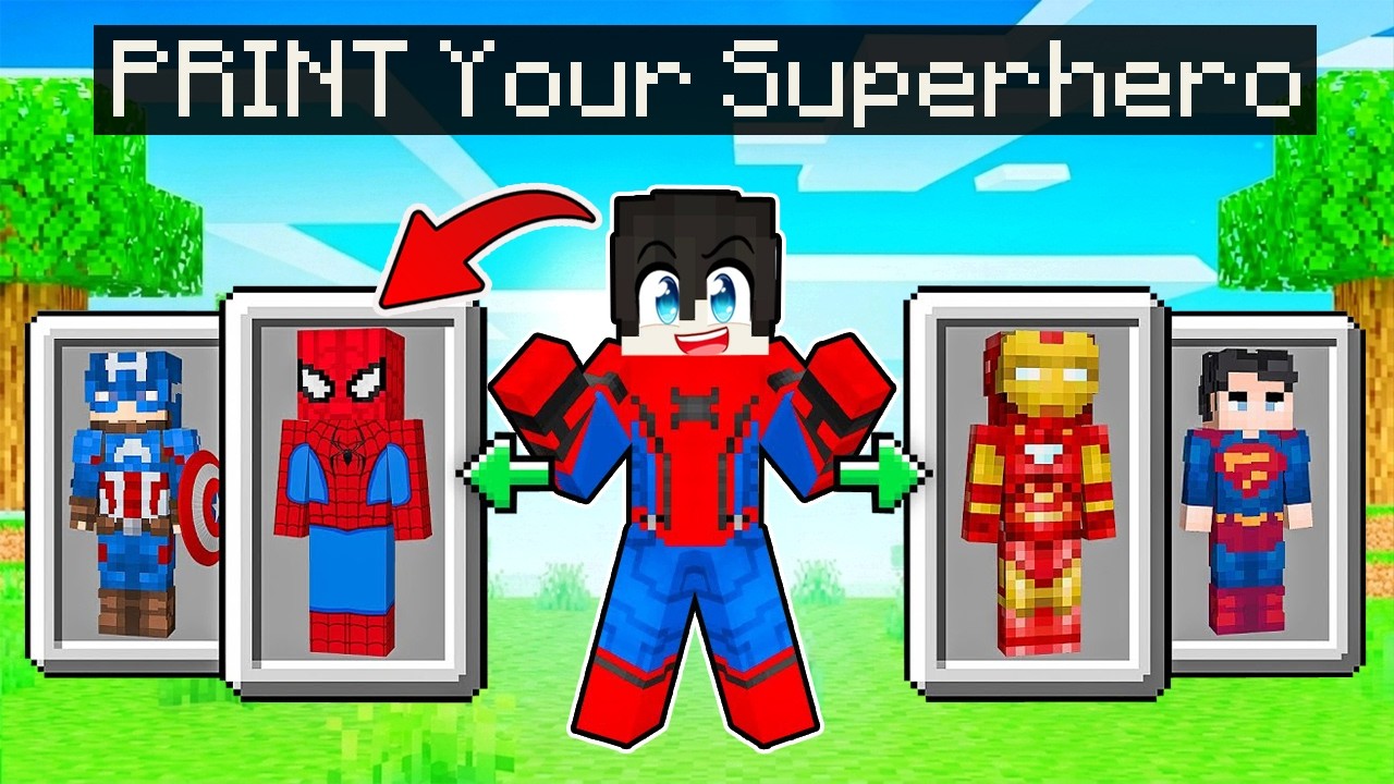 Minecraft But You Can PRINT Superheroes! ( Tagalog )