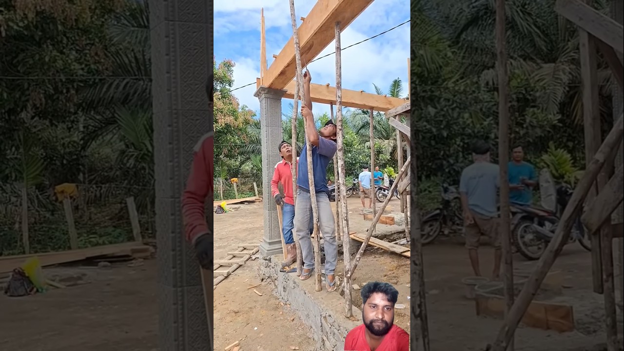 emergency senior construction foreman shows his building skills,