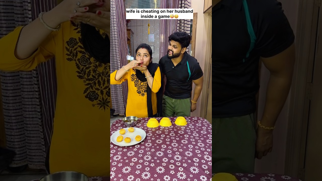 wife is cheating on her husband inside a game 🤪😆#youtubeshorts #viral #funnyvideo  #couple #fun