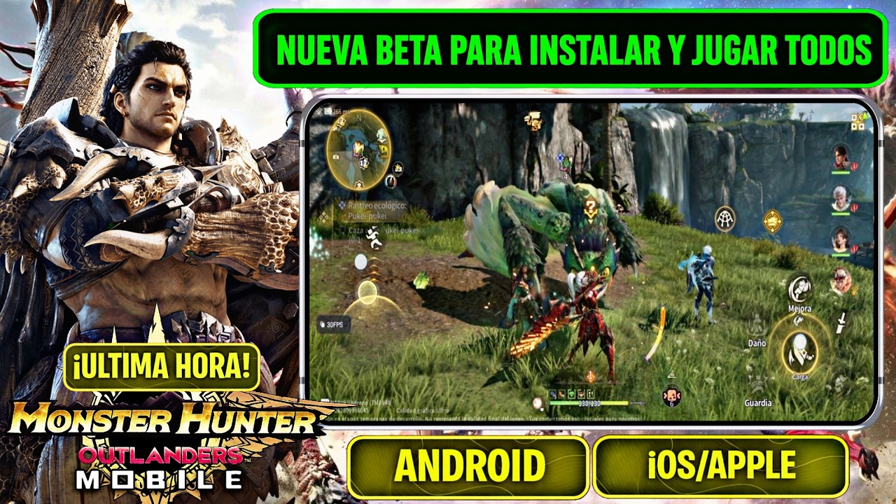ULTIMA HORA! MONSTER HUNTER OUTLANDERS (MOBILE) para INSTALAR y JUGAR en ANDROID y iOS NUEVA BETA