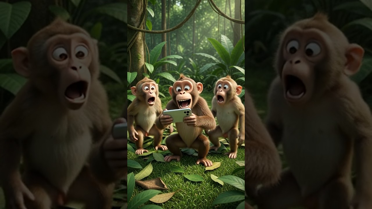 Monkey Smartphone Chaos: Who Gets the Selfie? 🤯