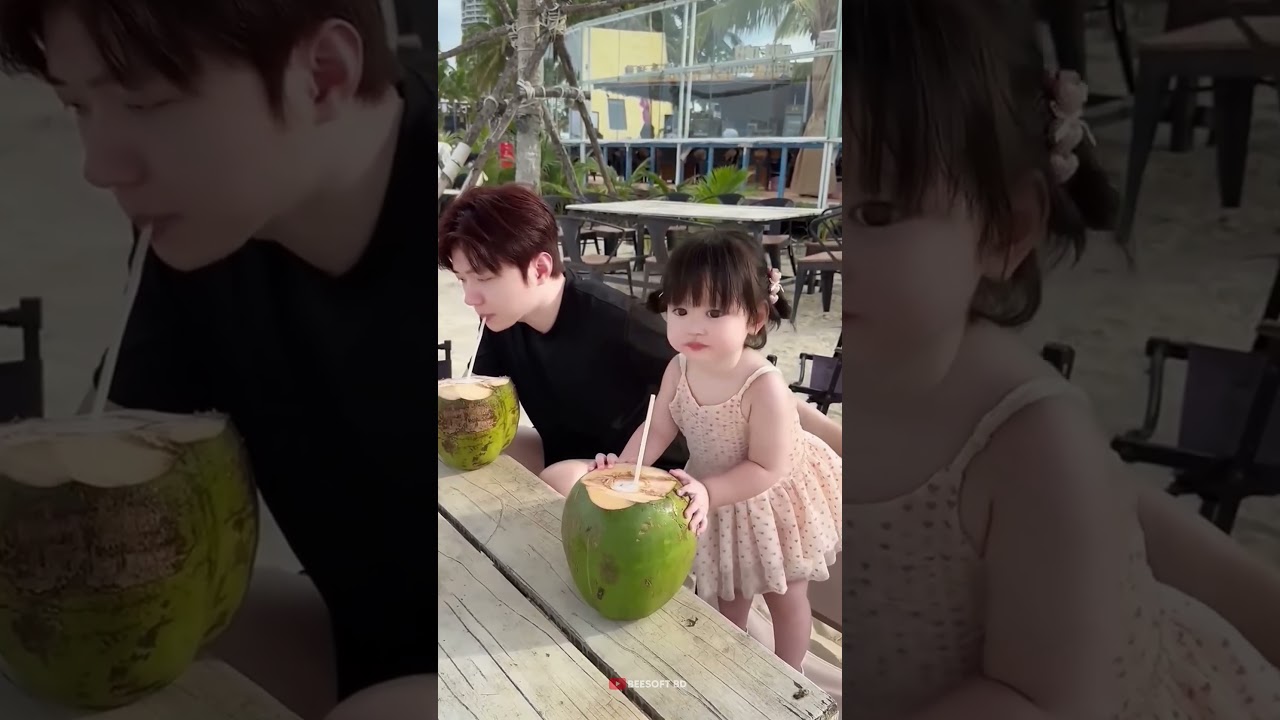 Dad Couldn’t Keep Her Sitting! 😂🥥