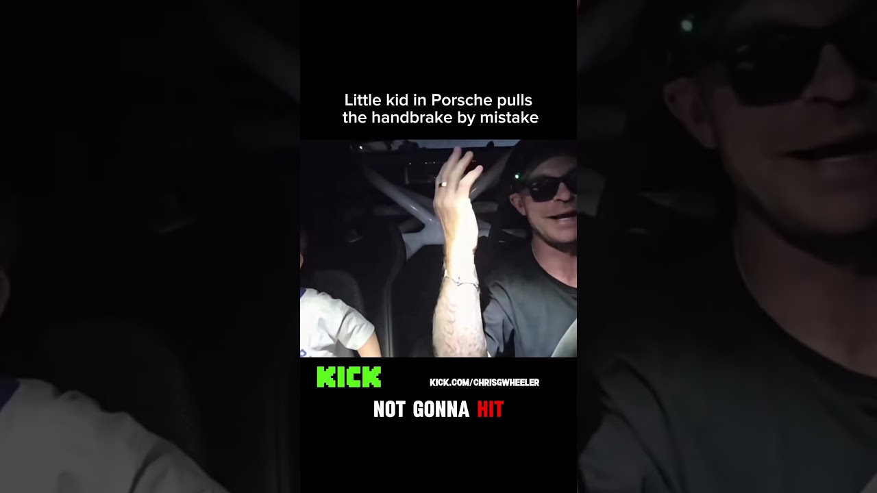 Little kid in Porsche pulls the handbrake by mistake #kaicenat #adinross #supercars #lambo