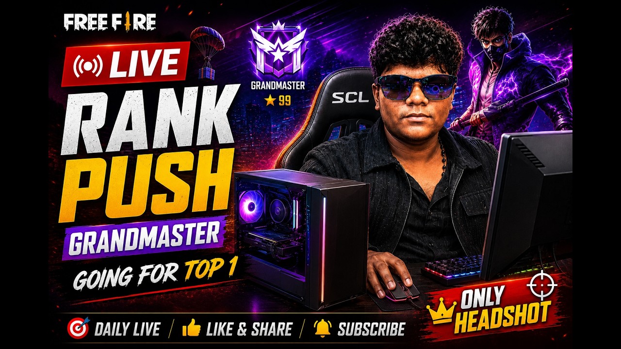 🔴 FREE FIRE LIVE | GRANDMASTER RANK PUSH 😈🔥 | KANNADA