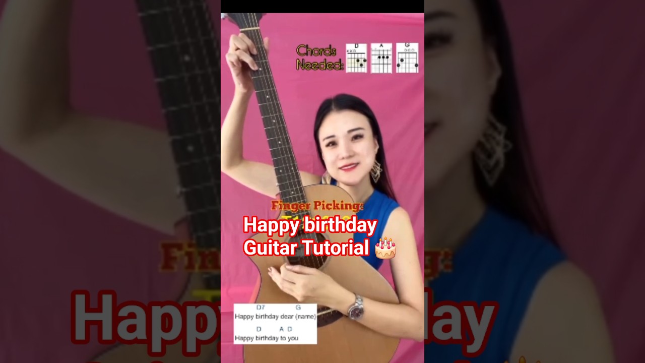 Happy birthday Guitar Tutorial ＆ Easy Chords-  Acoustic Guitar Lesson 🎂