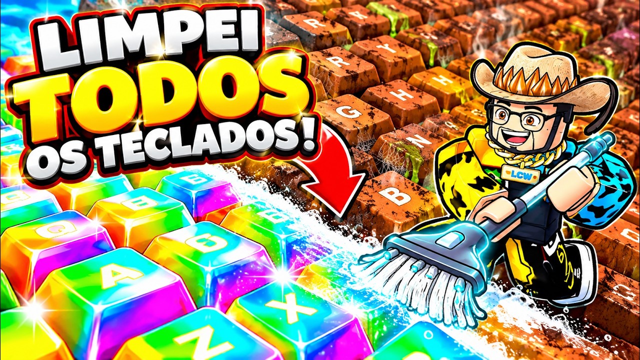 LIMPEI O TECLADO MAIS SUJO DO ROBLOX ATÉ FICAR PERFEITO! 😱