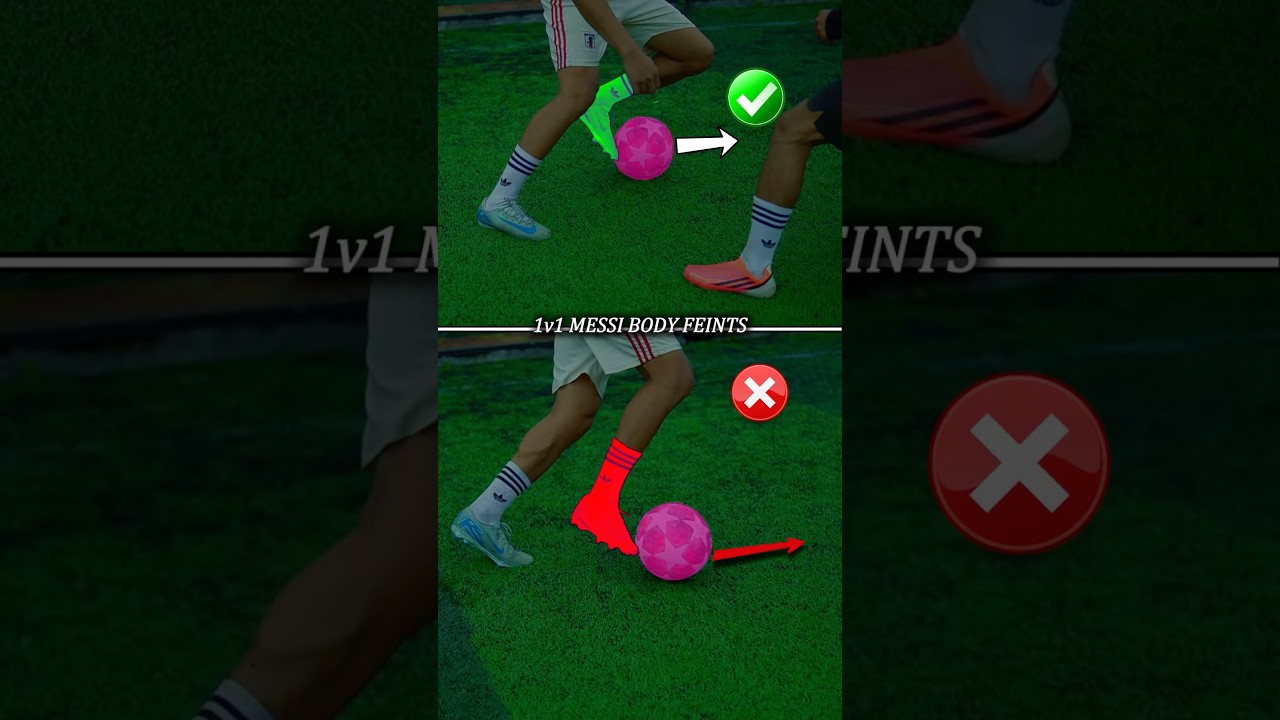 1v1 MESSI BODY FEINT ⚽️. #football #footballskills #soccer #messiskills #shorts