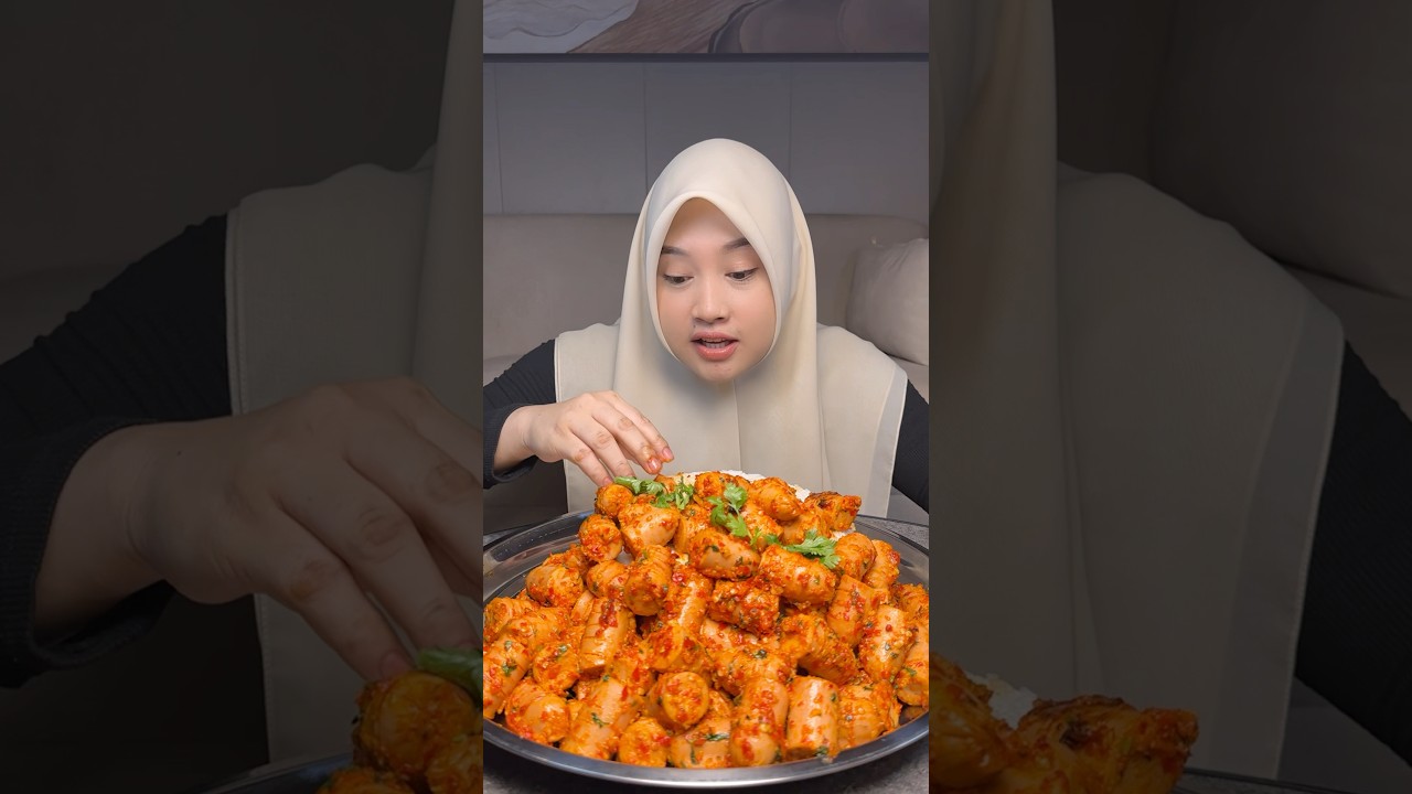 Please aku baru tau kalau oseng sosis terbyata enak banget #khaliliz #mukbang