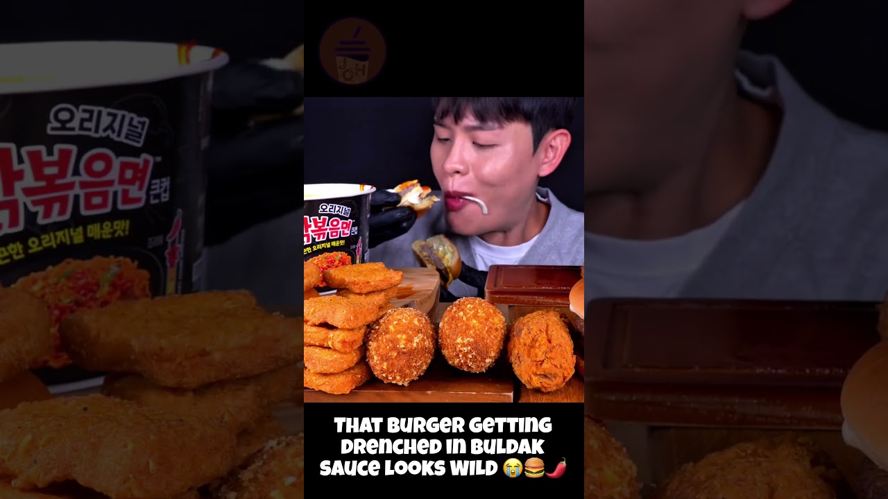 Cheese Burger With Buldak Sauce! Satisfying Big Bites ASMR MUKBANG ©️Bonggil