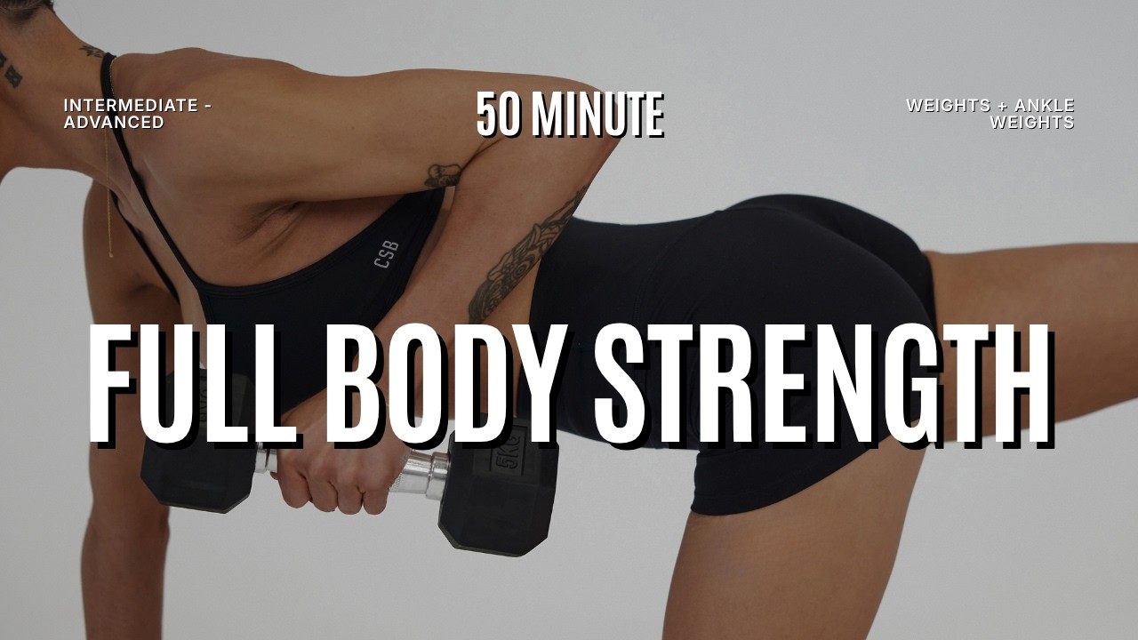50 MIN FULL BODY STRENGTH PILATES | Full Body Pilates Workout with Weights | Intermediate - Advanced