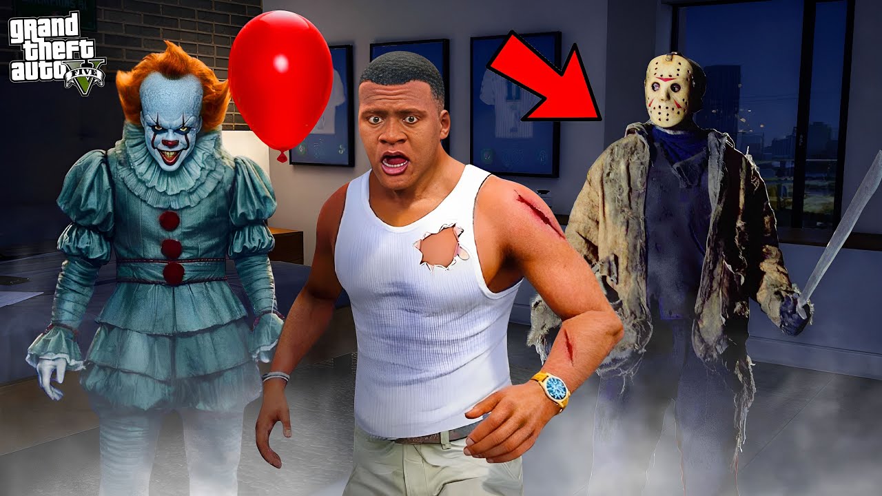 GTA V : Franklin & Shinchan ATTACK Pennywise & Jason in Los Santos ! in Telugu