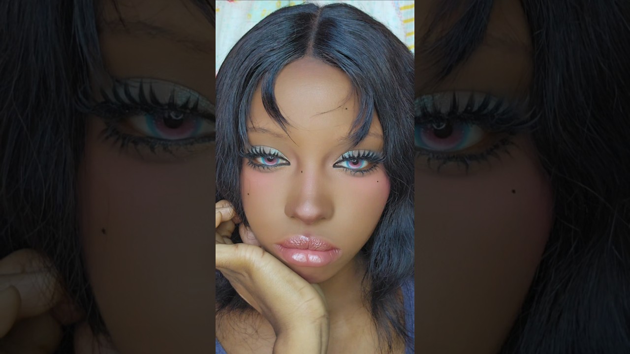 was scared of this wig But it look ok enough✨️😭Use (mori10) to get 10% these contacts Link in bio