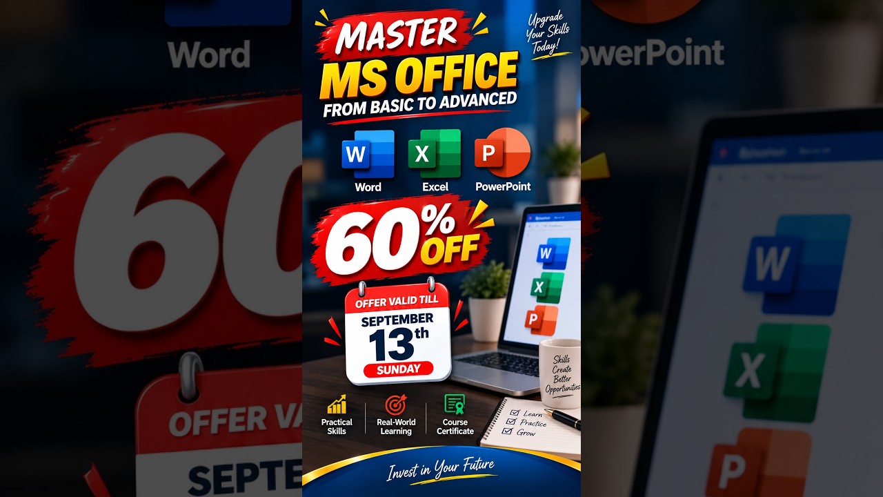 60% OFF MS Office Course 🔥 Offer Ends Sep 13! | Word Excel PowerPoint