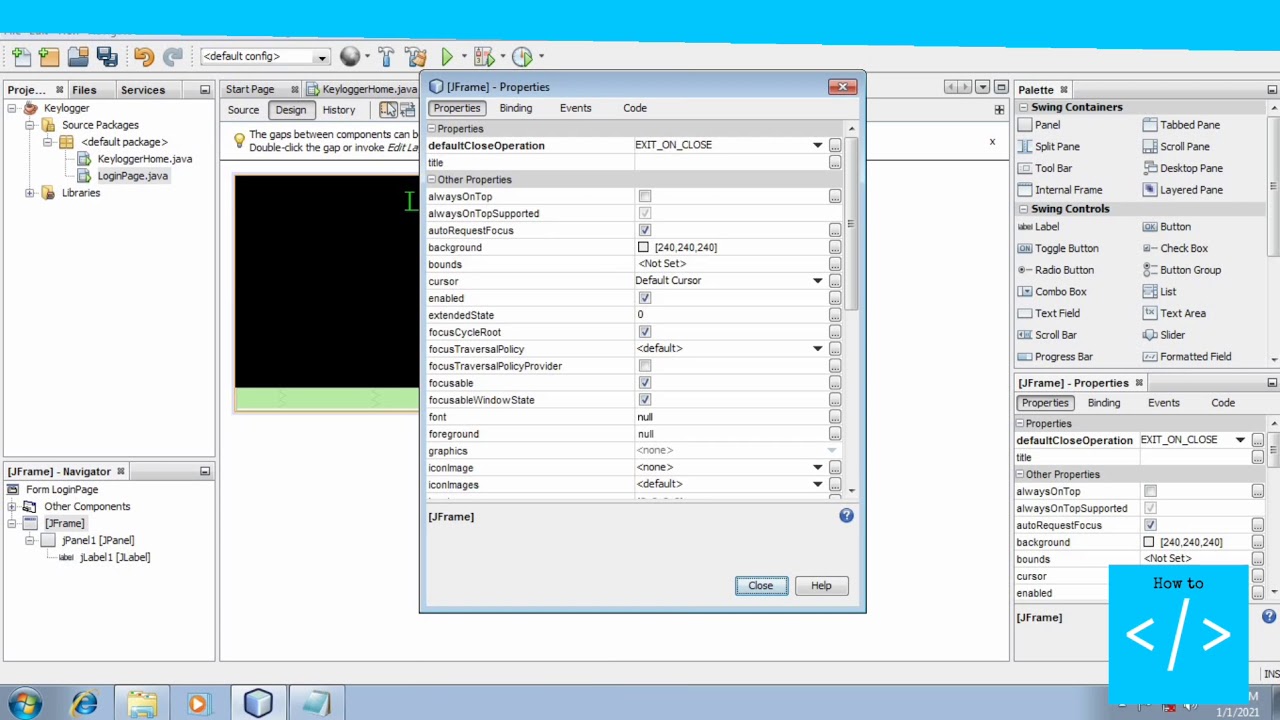 HOW TO MAKE A KEYLOGGER WITH JAVA SWING - PART 1
