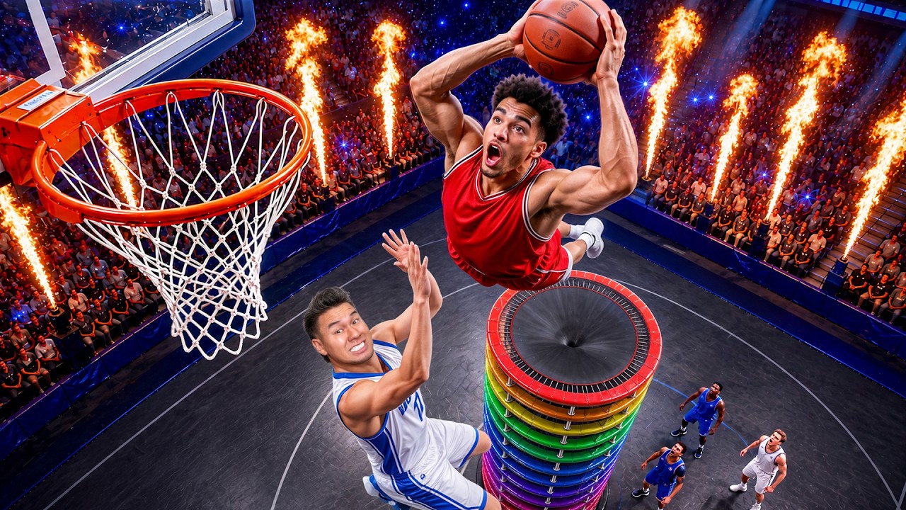 50 Hoopers Compete on a TRAMPOLINE Court!