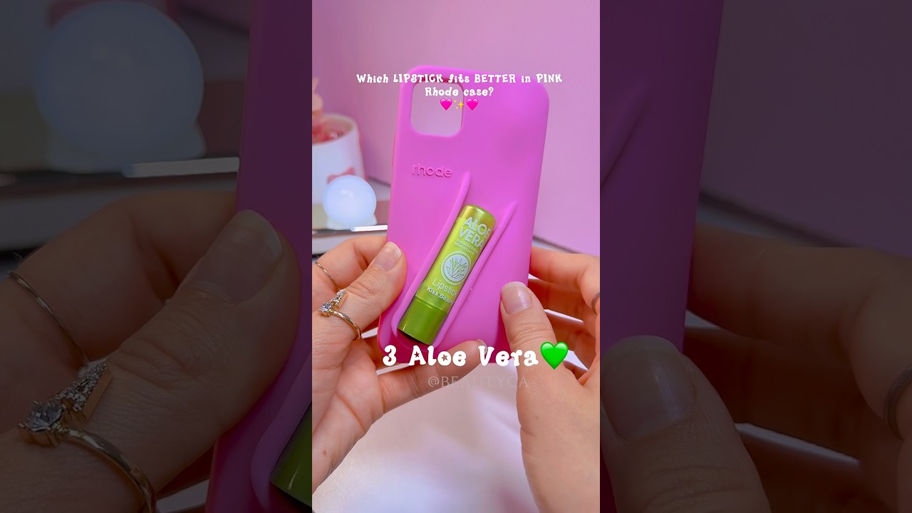 Which Lipstick fits better✨ #rhode #whatfits #lippies #usa #shorts #juicybomb #labello #aloevera