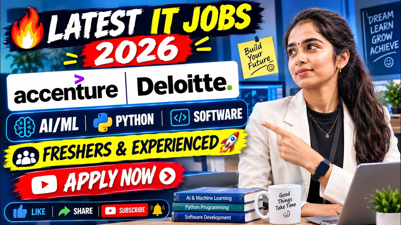 5 Latest IT Jobs 2026 🔥 Accenture, Deloitte, myKaarma | Freshers & 0–2 Years Experience