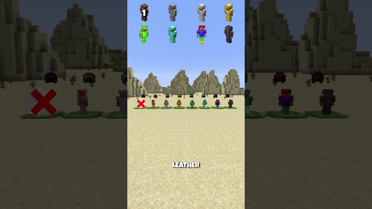 Remaining Armor Gear vs Fictional Damage #shorts #minecraft #meme
