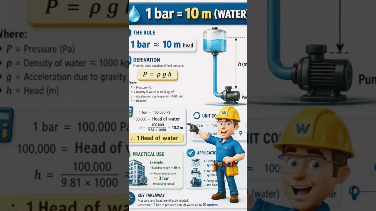How 1 Bar Pressure Lifts Water 10 Meters | Pump Engineering Basics