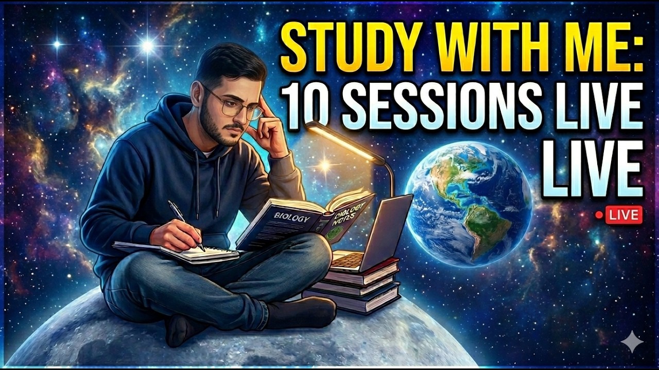 |🔴LIVE|📚👨🏻‍⚕️STUDY WITH ME | ⏲️ POMODORO TIMER 60/10 |9 SESSIONS  |