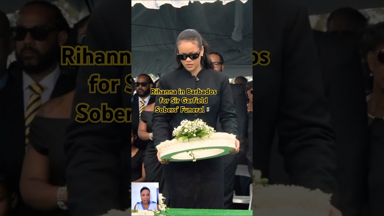 Rihanna in Barbados for Sir Garfield Sobers’ Funeral🇧🇧 #rihanna #youtubeshorts #funeral