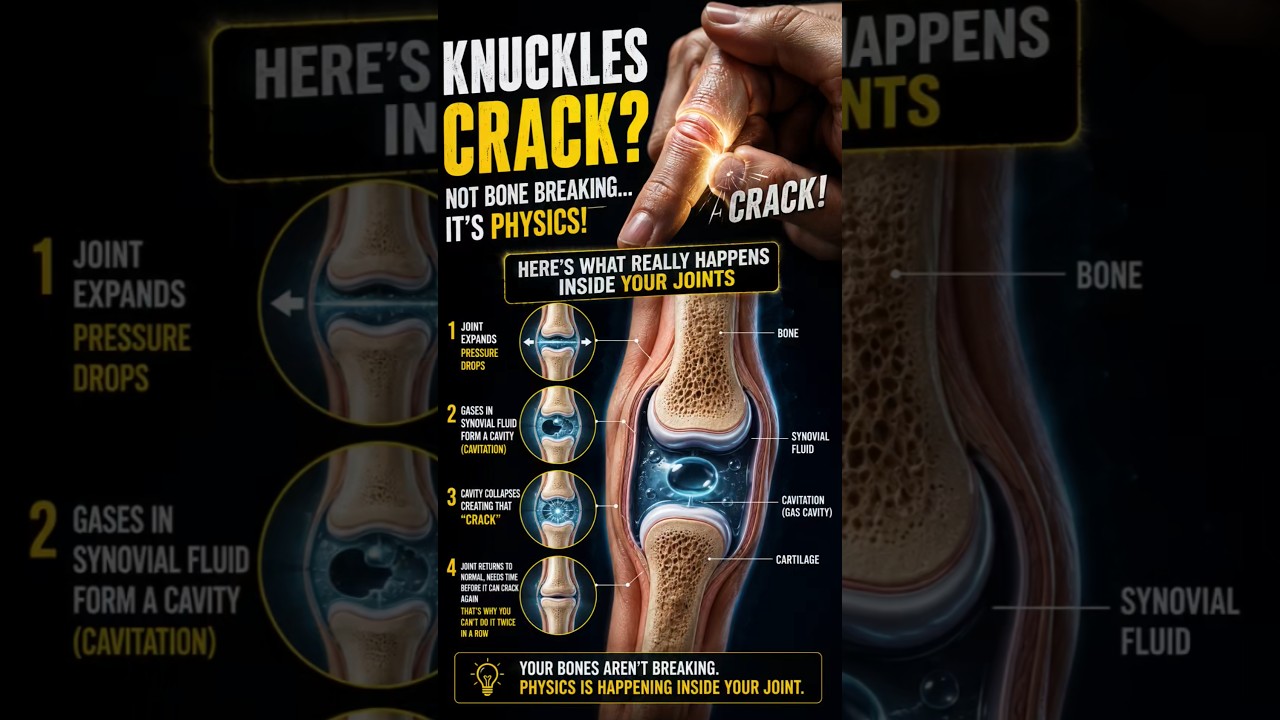 Why Do Your Knuckles Crack? The Science Inside Your Joints 🤯 #KnuckleCrack #Biology #Science
