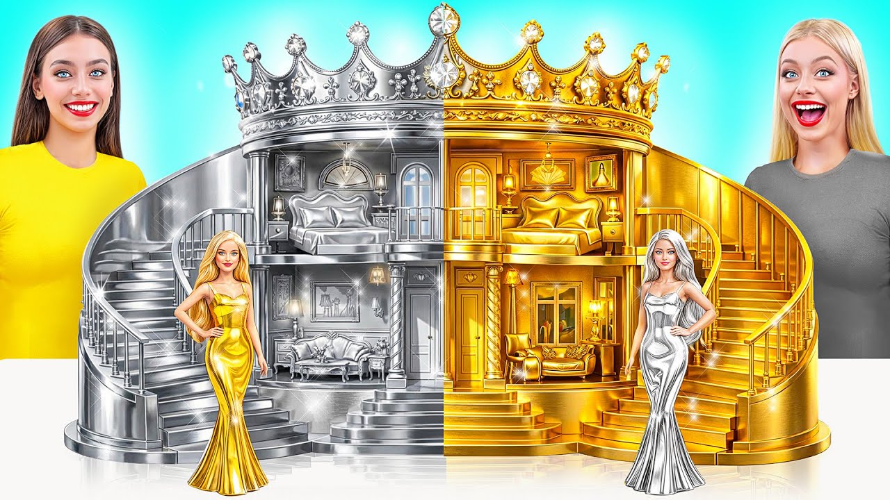 We Build Amazing Doll House Gold vs Silver Challenge | Creative Decoration Hacks by Multi DO Girls