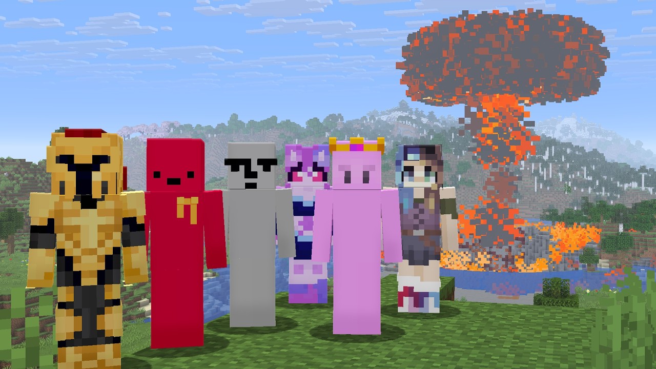 5 YouTubers VS Minecraft "Natural" Disasters