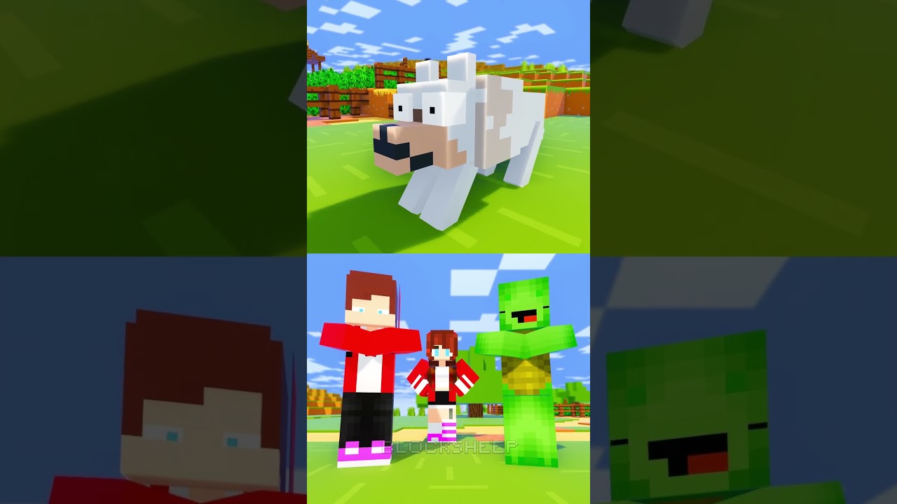 JJ & Mikey Become Wolf 🐺😄 #shorts #minecraft