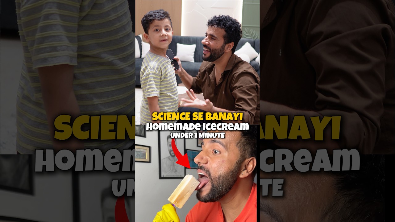 I Made Ice cream in 10 seconds #ashusir #scienceandfun #chemistry #funny #hack