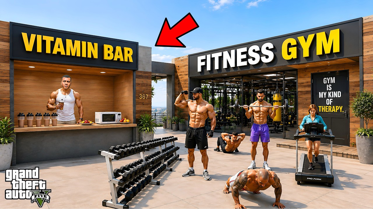 Franklin Keep New Vitamin Bar Shop in his GYM in GTA 5 ! in Telugu
