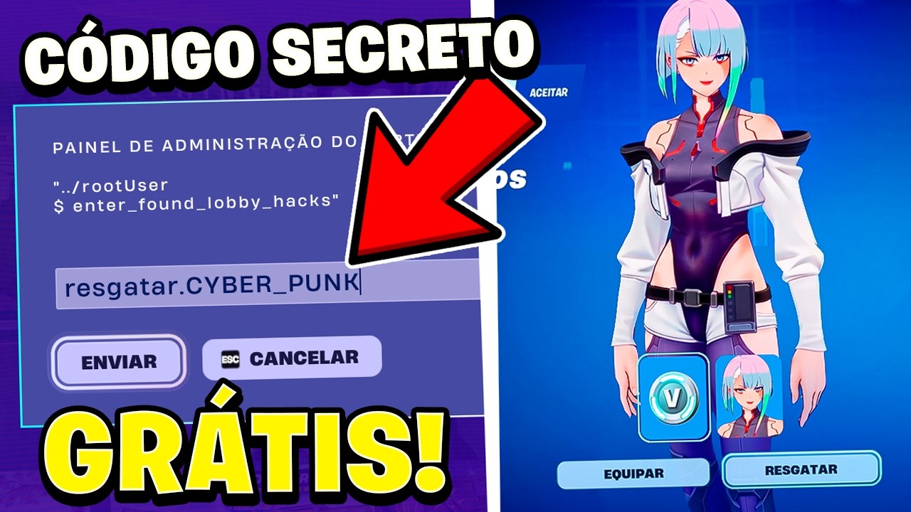 NOVO CÓDIGO SECRETO para RESGATAR SKINS e ITENS GRÁTIS no FORTNITE!