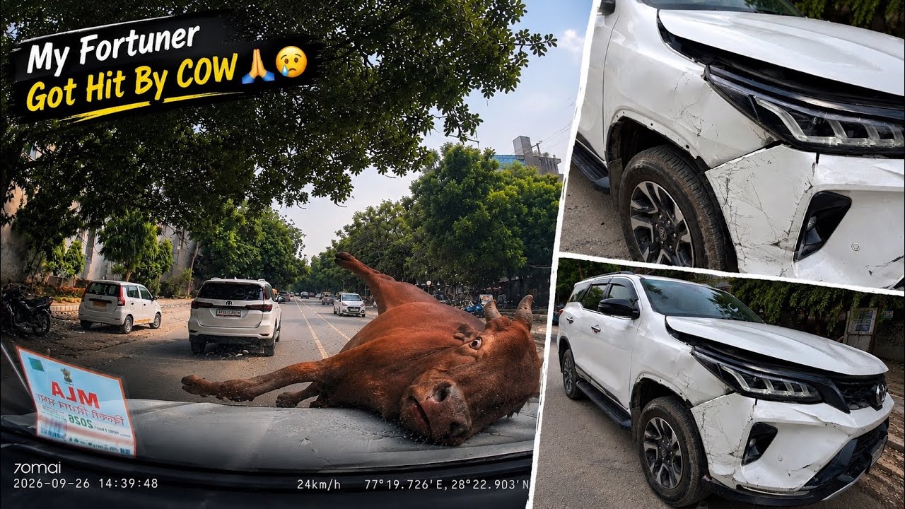 NAJAR Lagana band kro 🙏🏻😞| Fortuner Hit By Cow😢