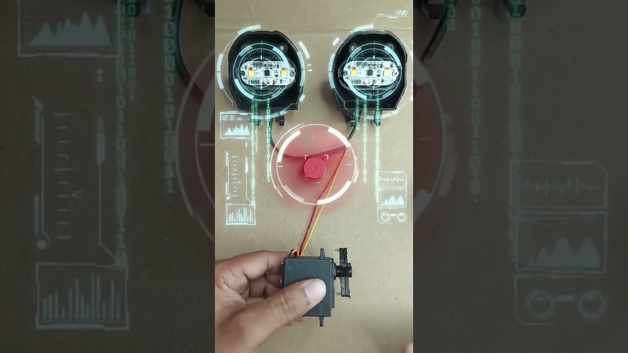 2 Fog Light LEDs + DC Motor Fan Powered by Metal Servo Motor! ⚡🔥 #Shorts #DCMotor #MetalServoMotor