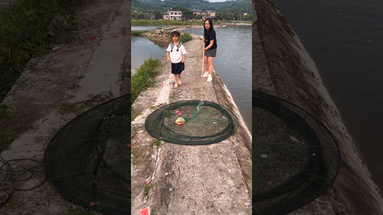 Catching Fish Using Watermelon as Bait! 😱🎣 #fishing #watermelon #shorts
