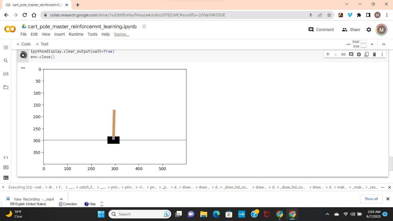 With Reinforcement Learning OpenAI gym train a rl agent cartpole to straighten itself out