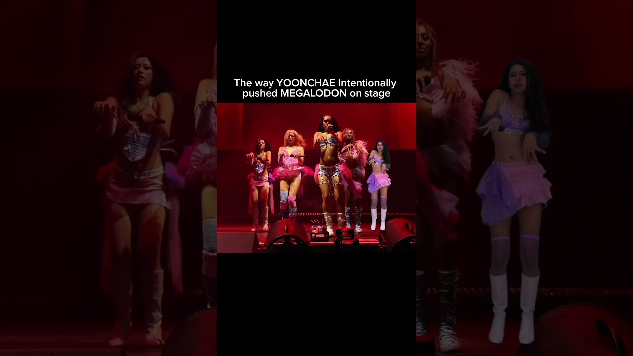 The Way YOONCHAE Intentionally pushed MEGALODON on stage🤣 #KATSEYE #KATSEYE_Animal #fyp #shorts
