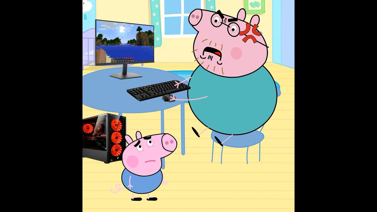 Cuando le pides permiso a tu papa bravucón 😡😤 #peppapig