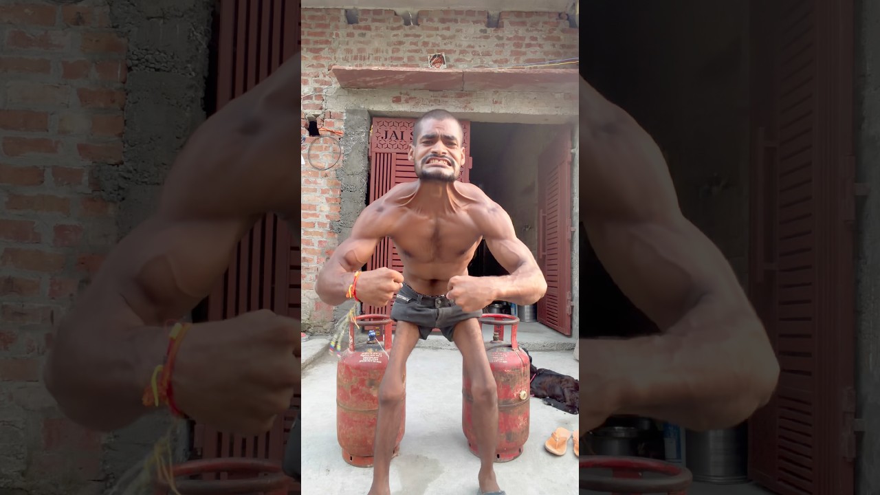 देसी अंदाज़ में | Cylinder Workout 🔥😱#fitness #new #trend #subhashkingstar #shortvideo #motivation