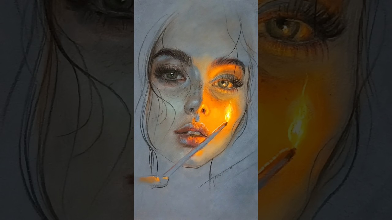 Портрет пастельным карандашом #art #painting