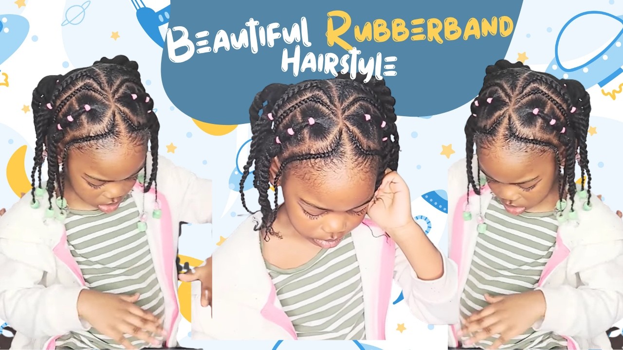 Beautiful Rubber Band Hairstyle for Kids 💕 Easy & Cute Protective Style