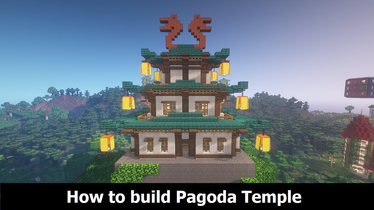 MINECRAFT: How to build a Pagoda Temple? (Japanese / Buddhist house)