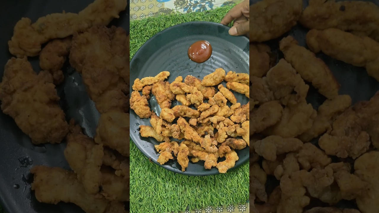 Chicken popcorn snacks 🤤  #chicken #food #shorts #pokora #cooking #youtubeshorts #streetfood