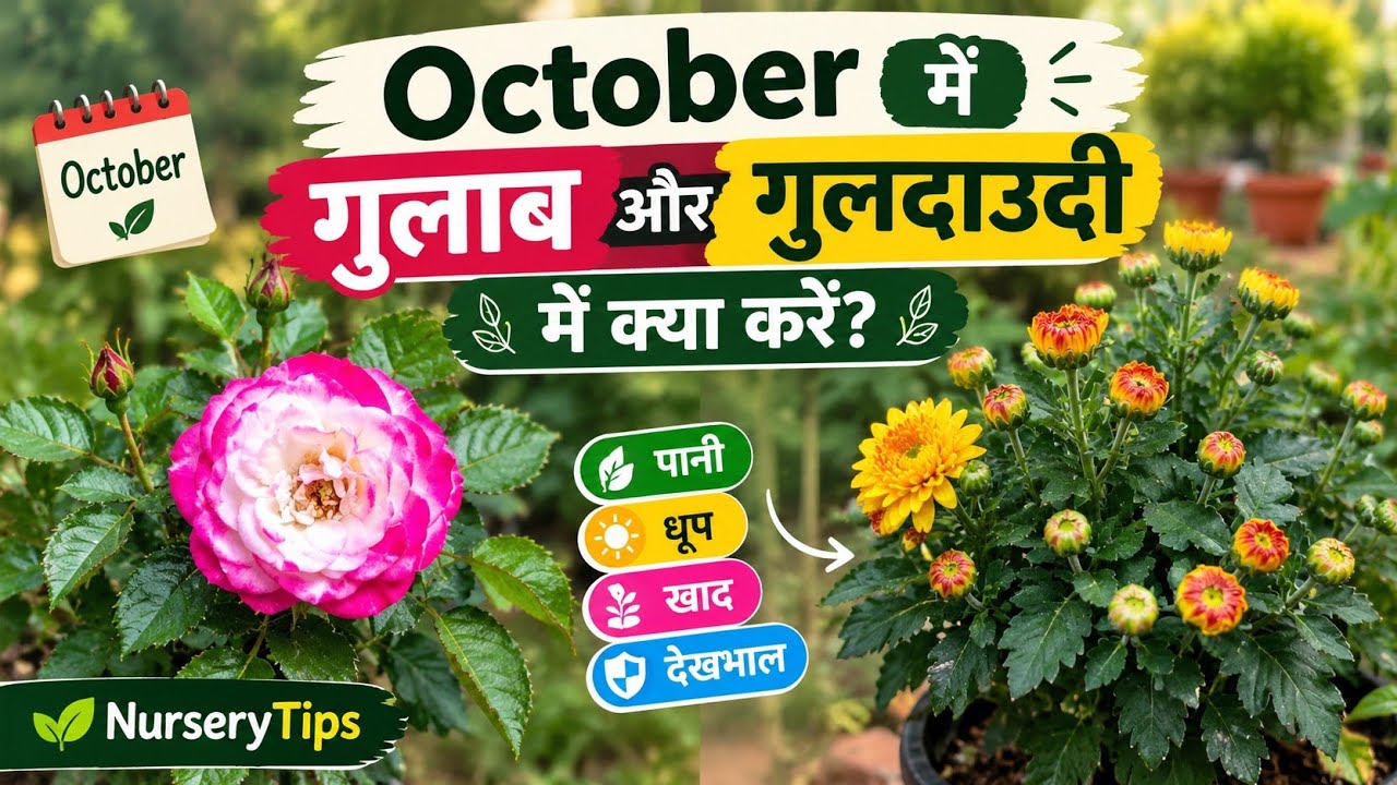 अक्टूबर में गुलाब और गुलदाउदी के पौधों की देखभाल | October Gardening Tips