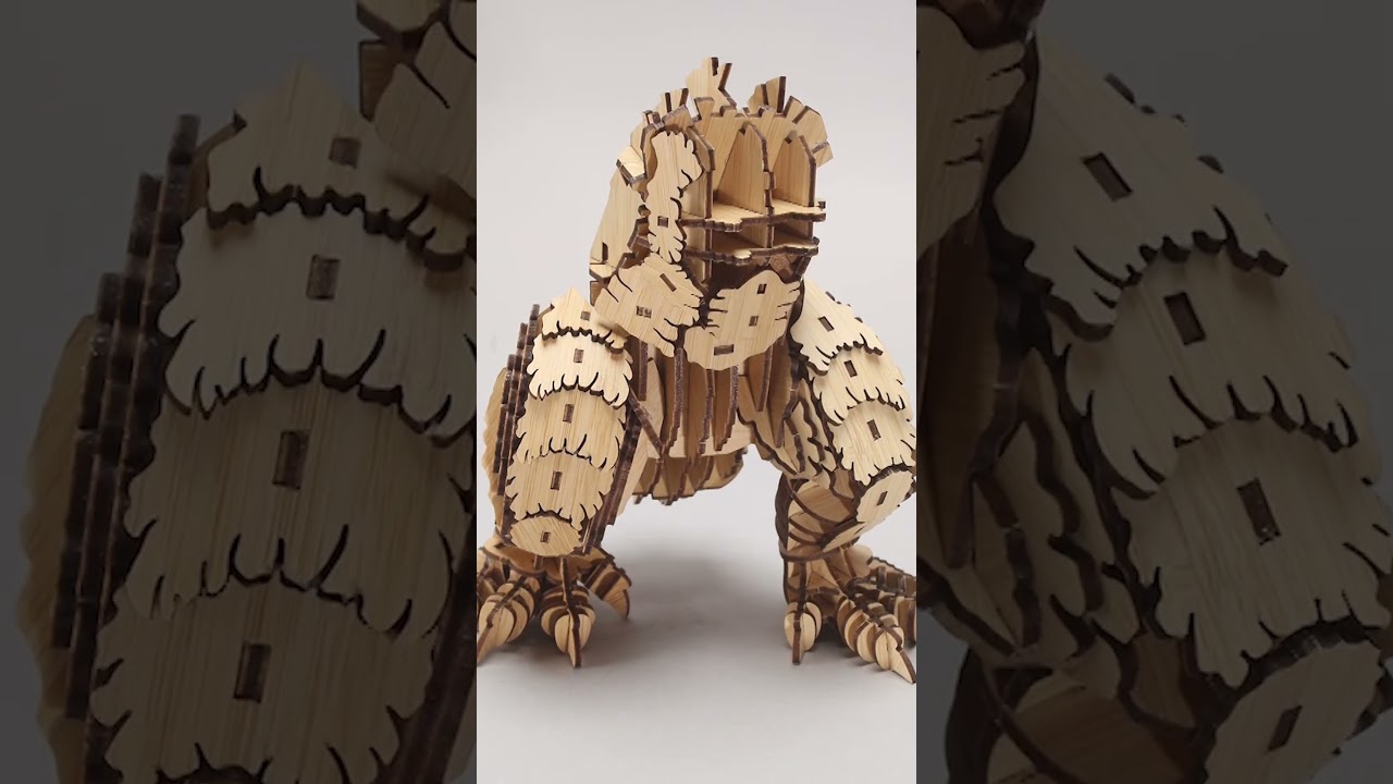 398 pieces of pure artistry. This Godzilla bamboo puzzle is something else. 🎋 #godzilla