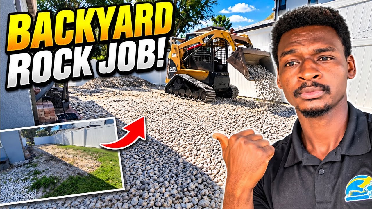 I Transformed This Backyard With My CAT Skid Steer! 🪨🚜