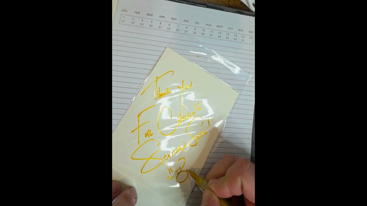 Ben writing thank you notes for 10 minutes straight