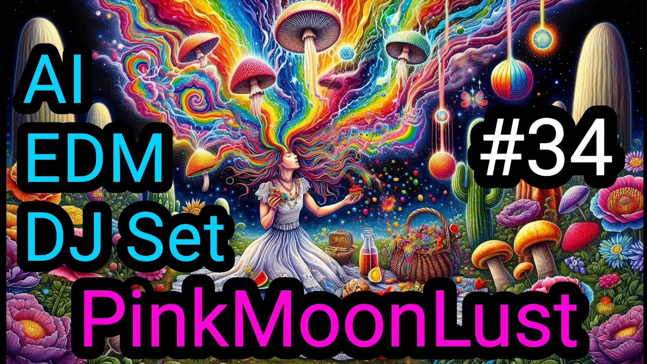 AI EDM DJ Set #34 by DJ PinkMoonLust (Trippy Chakra Shaman Music Video)